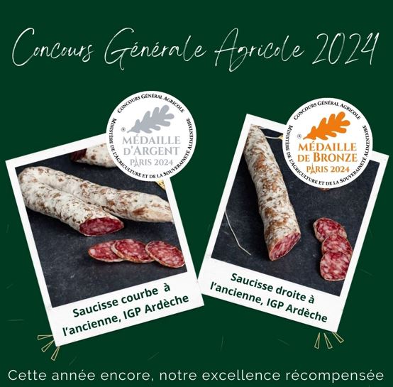 Le Groupe DEBROAS Récompensé au Concours Général Agricole avec ses Saucisses Sèches IGP Ardèche